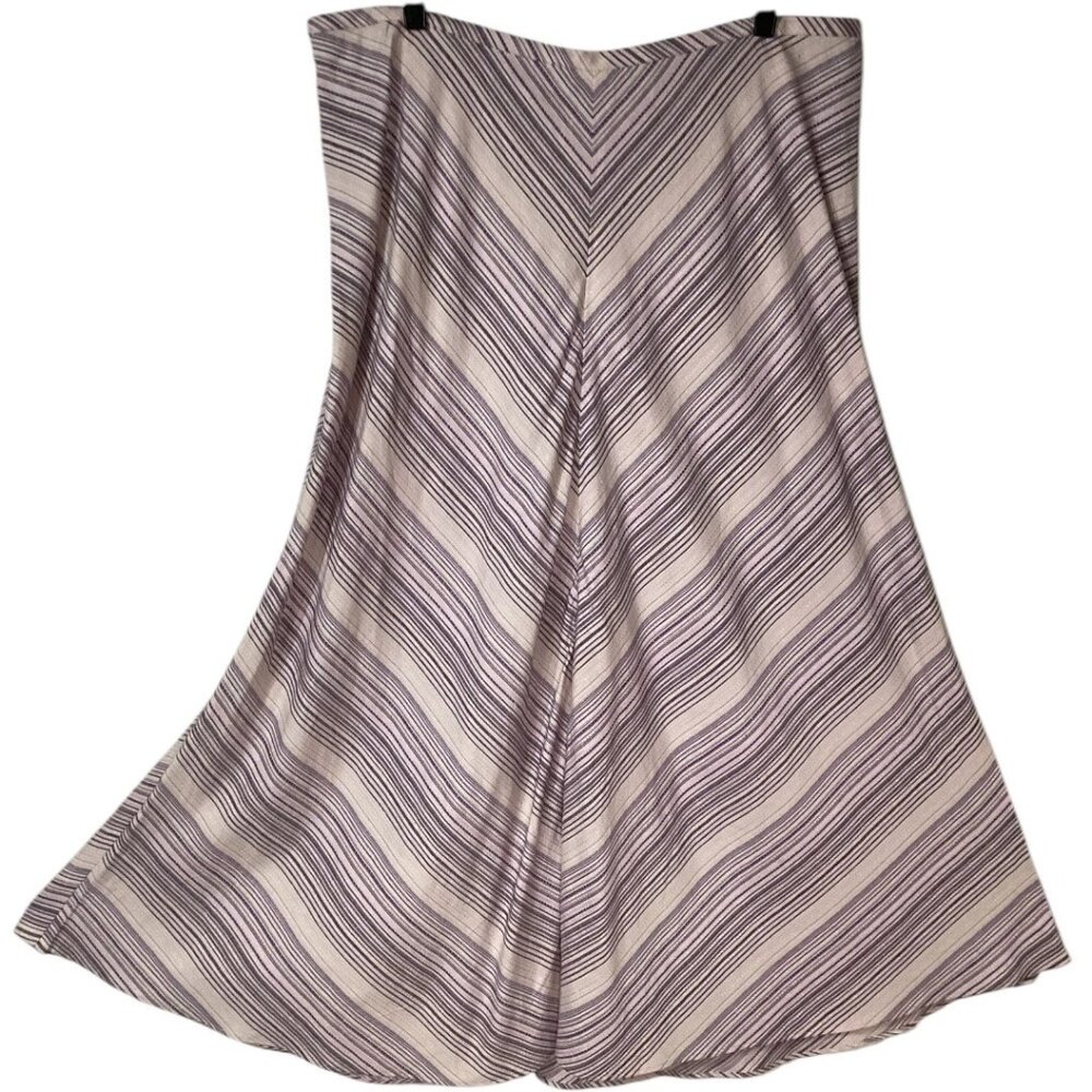 NWT Lane Bryant Purple & White Stripe Linen Midi Skirt - Women's Size 18 / 20